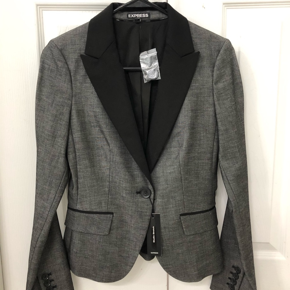 Gray and black Express Blazer